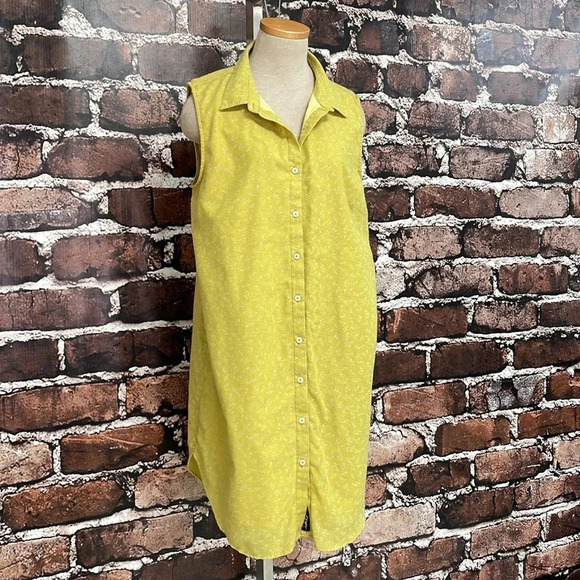 United By Blue Dress Women's X Large Yellow Floral Button Down Shirt Midi - Picture 8 of 16